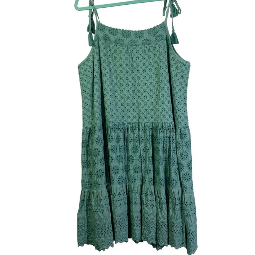 NWOT Teal Eyelet Lucky Brand Shoft Dress, XL - Picture 3 of 3